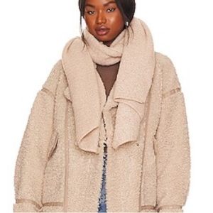 Free People Ripple Recycled Blend Blanket Scarf Barely Grey